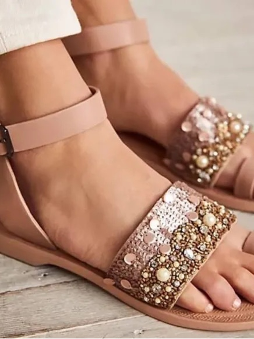 Free People Sandbar Embellished Slide Sandal
